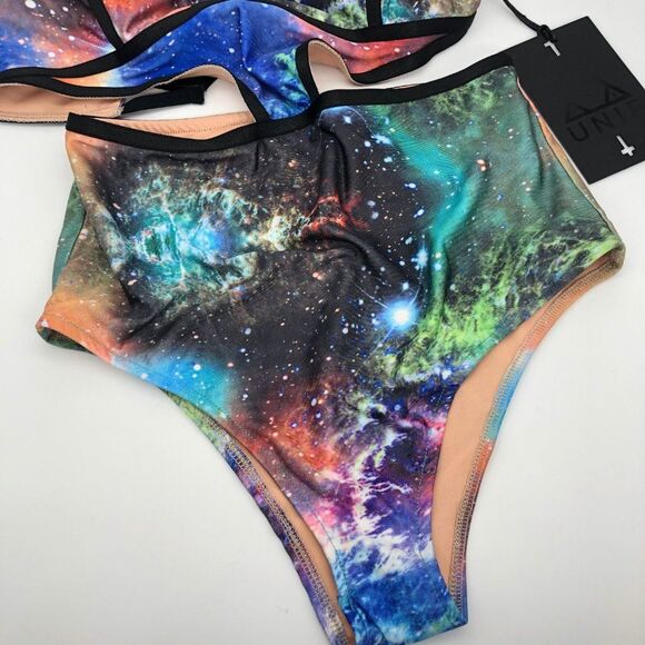 New UNIF Oh Dang Galaxy Print Bodysuit/Swimsuit - Size S - Picture 4 of 8